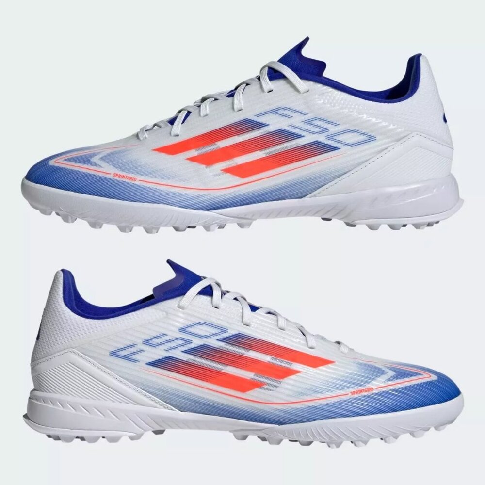 Adidas F50 League Turf Shoes - Unisex Football Shoes White Blue Red IF1343 NEW